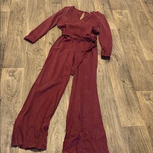 Free People Maroon Jumpsuit, Size XS